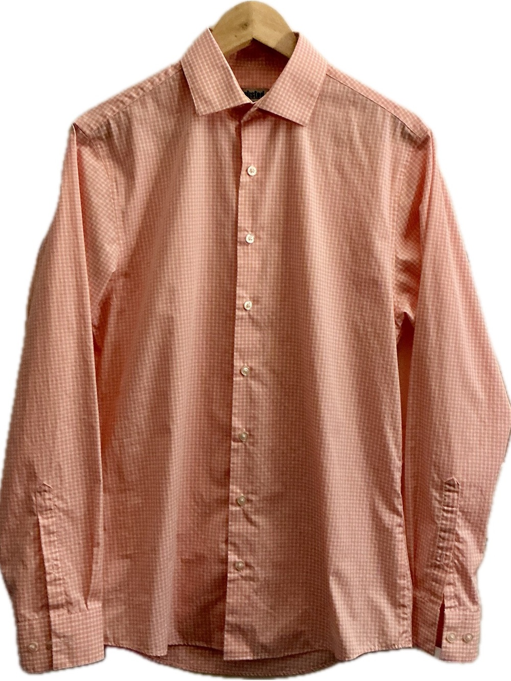 Unlisted by Kenneth Cole Slim-Fit Pink Gingham Dress Shirt Men’s 14-14 1/2 32-33